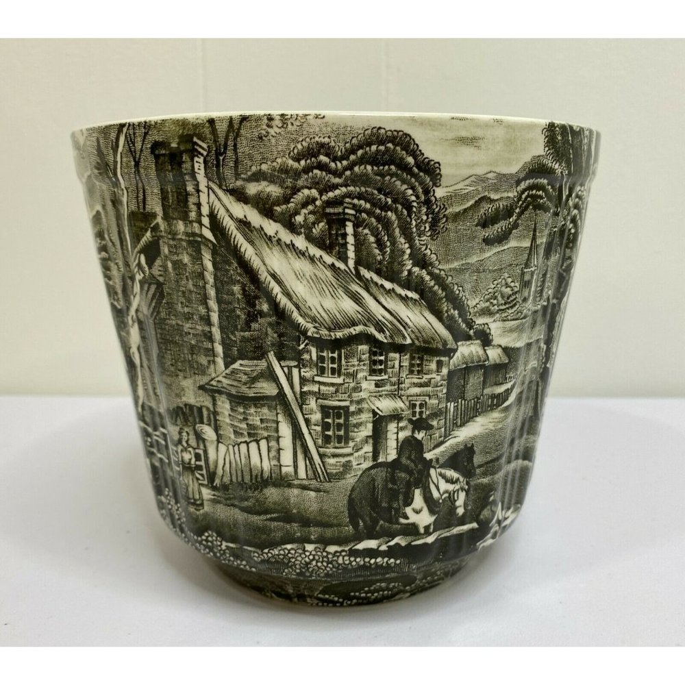 Vntg James Kent Transferware Staffordshire Planter